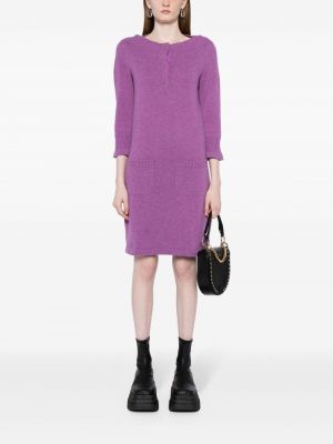 Pletené kašmírové šaty Chanel Pre-owned fialové