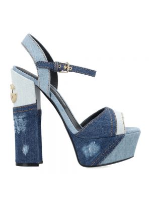 Sandały na platformie Dolce And Gabbana niebieskie