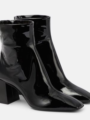Lakierowane ankle boots skórzane Max Mara czarne