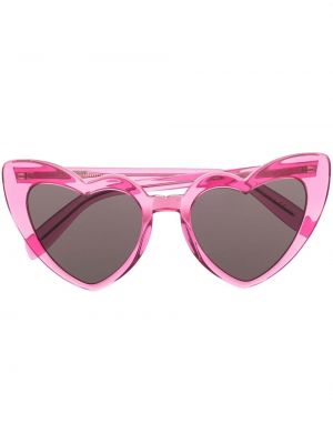 Ochelari de soare cu motiv cu inimi Saint Laurent Eyewear roz