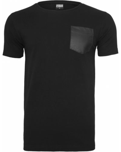 Usnjena polo majica z žepi Uc Men črna