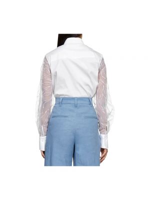 Blusa con botones manga larga Brunello Cucinelli blanco