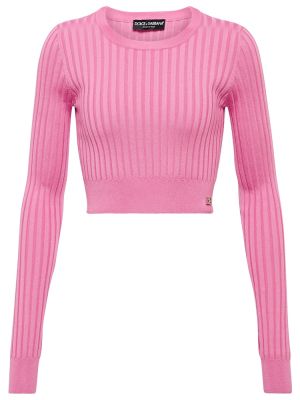 Копринен пуловер Dolce&gabbana розово