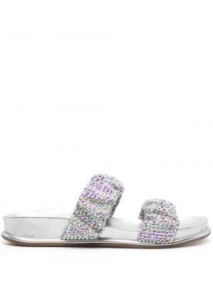 Kožené sandály Le Silla stříbrné