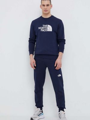 Однотонні бавовняні спортивні штани The North Face сині
