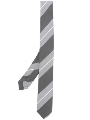 Cravate à rayures Thom Browne gris