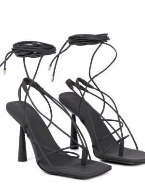 Kožené sandály z imitace kůže Gia Borghini šedé