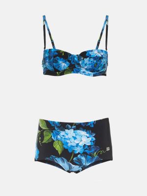 Bikini a fiori Dolce&gabbana nero