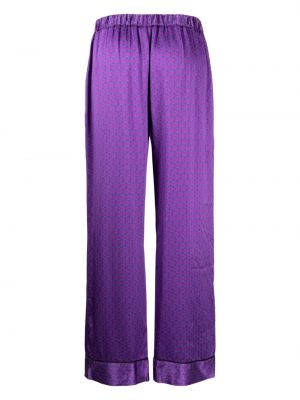 Pyjama en soie à imprimé Kiki De Montparnasse violet