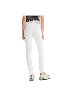 Skinny jeans mit geknöpfter mit reißverschluss Desigual weiß