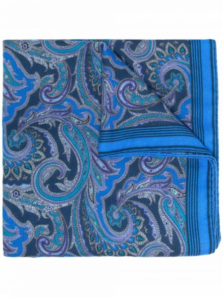 Bufanda de cachemir con estampado con estampado de cachemira Etro azul