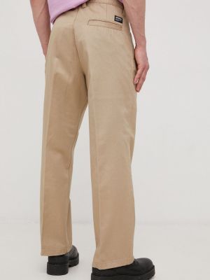 Jednobarevné bavlněné kalhoty Dr. Denim béžové