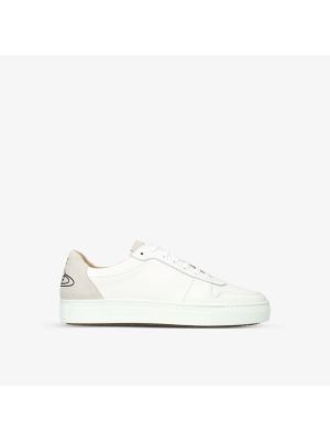 Кожаные кроссовки с принтом Vivienne Westwood белые