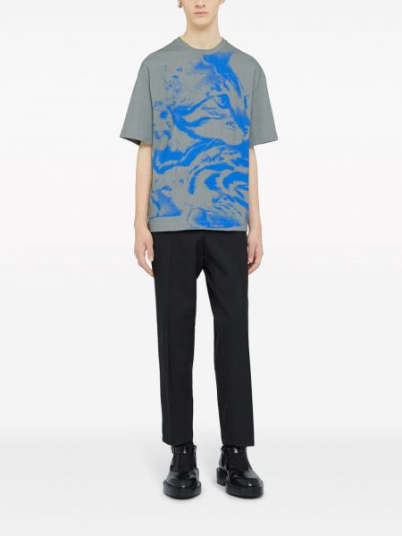 Koszulka bawełniana z nadrukiem w abstrakcyjne wzory Jil Sander