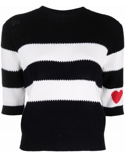 Jersey de tela jersey con corazón Sonia Rykiel negro