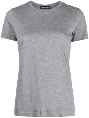 Bavlněné tričko Dolce & Gabbana šedé