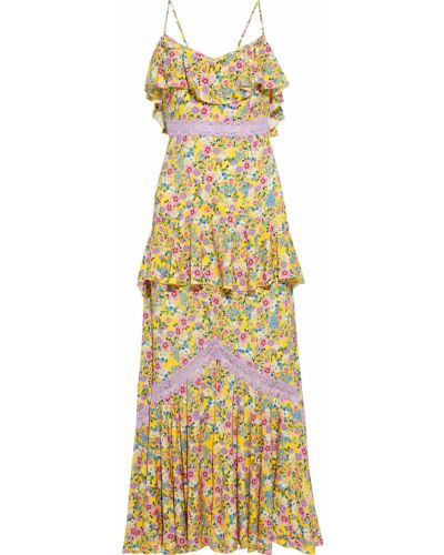 Кружевное ажурное платье макси с принтом Charo Ruiz Ibiza