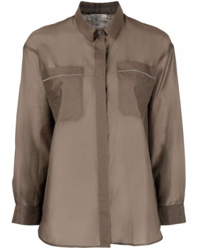 Camisa con bolsillos Peserico marrón