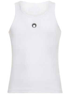 Βαμβακερό πουκάμισο με κέντημα Marine Serre λευκό