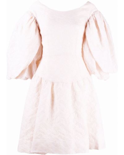 Bavlněné mini šaty na zip s krátkými rukávy Simone Rocha - růžová