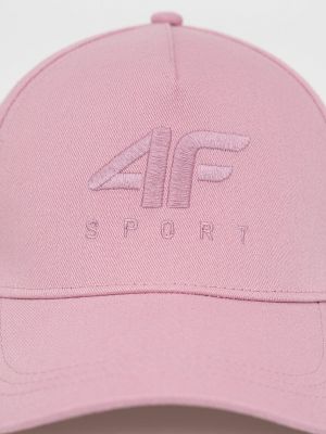 Однотонна бавовняна кепка 4f рожева