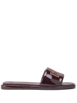 Lær flip-flops Tory Burch lilla