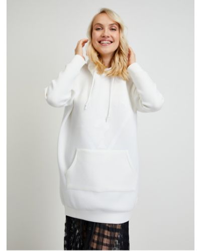 Oversized φούτερ με κουκούλα Guess λευκό