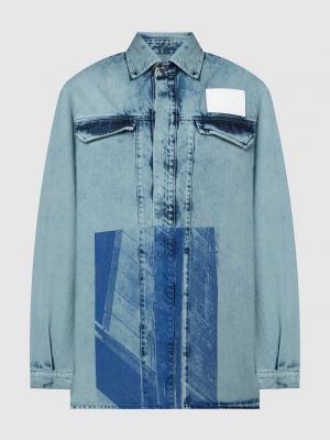 Джинсова куртка з принтом з абстрактним візерунком A-cold-wall* блакитна