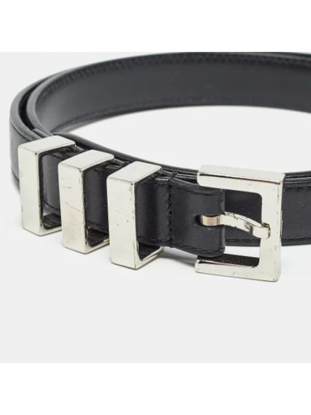 Cinturón de cuero retro Yves Saint Laurent Vintage negro