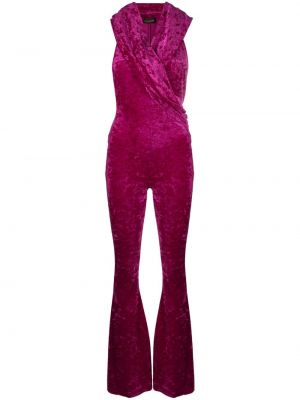 Βελούδινη ολόσωμη φόρμα με κουκούλα The Andamane ροζ