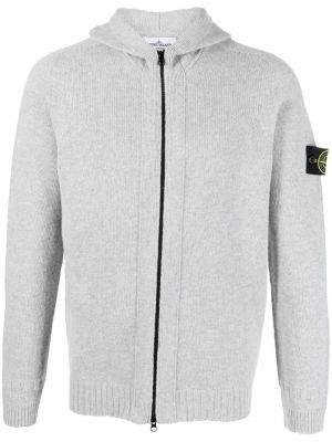 Hoodie med dragkedja Stone Island grå