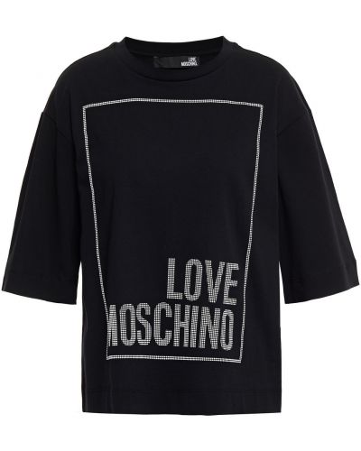 Бавовняна футболка Love Moschino, чорна
