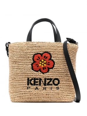 Плетени шопинг чанта Kenzo бежово
