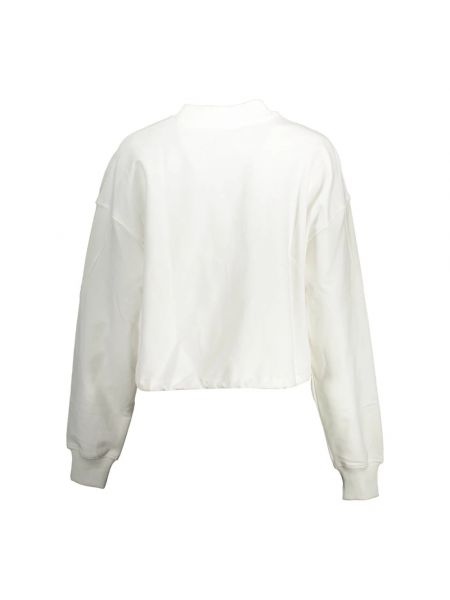 Sudadera con bordado de algodón con estampado Calvin Klein blanco