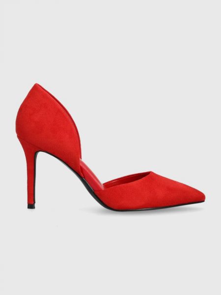 Ниски обувки с ток с тънък ток Answear Lab червено