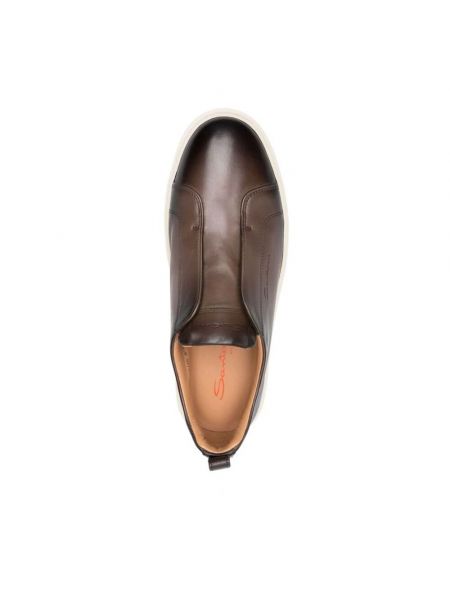 Zapatillas de cuero con efecto degradado Santoni marrón