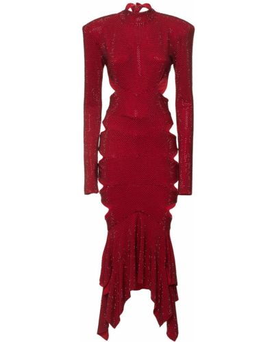 Midi šaty Alexandre Vauthier červená