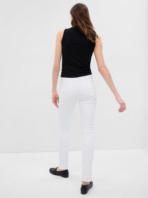 Slim fit skinny džíny s vysokým pasem Gap bílé