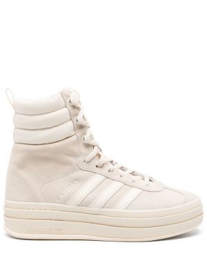 Krajkové šněrovací kotníkové boty Adidas bílé