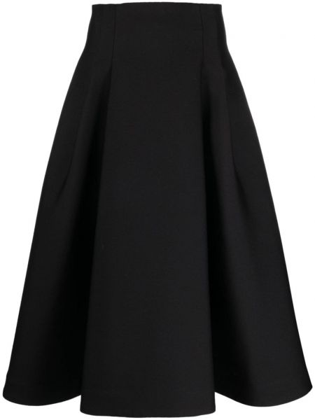 Midi sukňa Bottega Veneta čierna