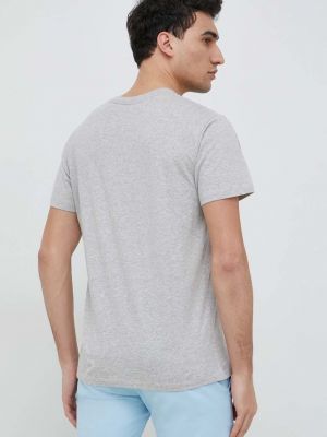 Bavlněné tričko s potiskem Pepe Jeans šedé