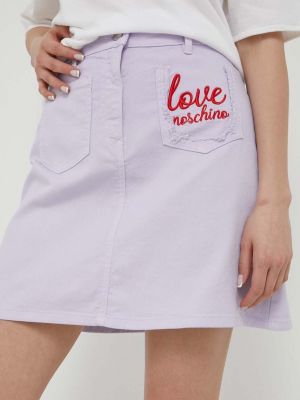 Spódnica jeansowa Love Moschino fioletowa