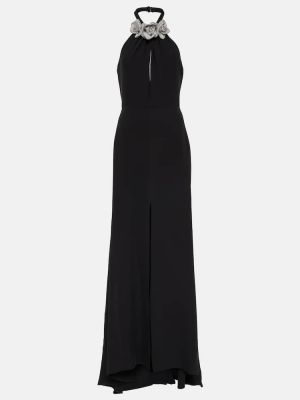 Φλοράλ μάξι φόρεμα Valentino μαύρο