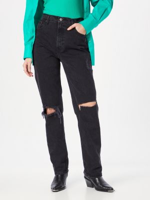 Straight leg jeans Abercrombie & Fitch nero