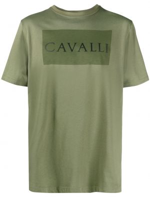 Тениска с принт с кръгло деколте Roberto Cavalli