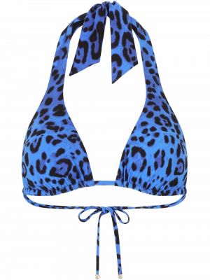 Top con estampado leopardo Dolce & Gabbana azul