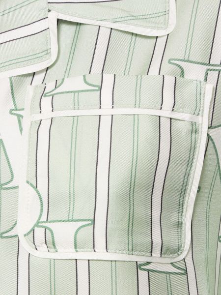 Hodvábna saténová košeľa s krátkymi rukávmi Amiri zelená
