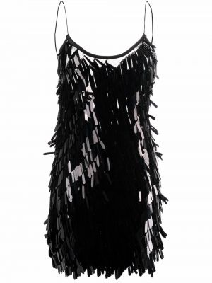 Mini kleita ar fliteriem Atu Body Couture melns
