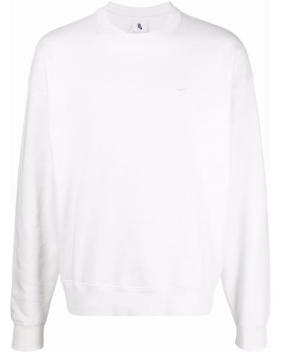 Rund hals brodert sweatshirt Nike hvit