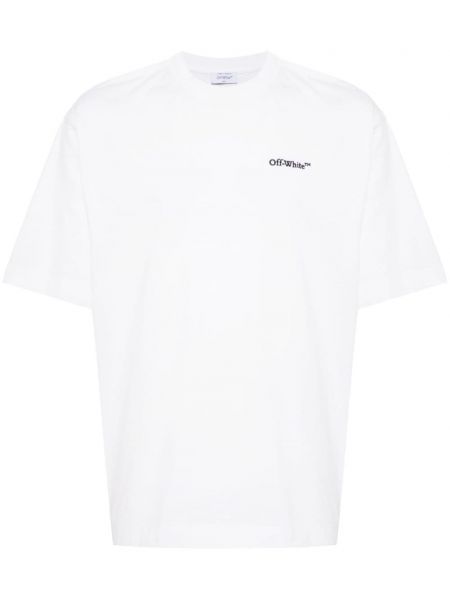 Bombažna majica Off-white bela